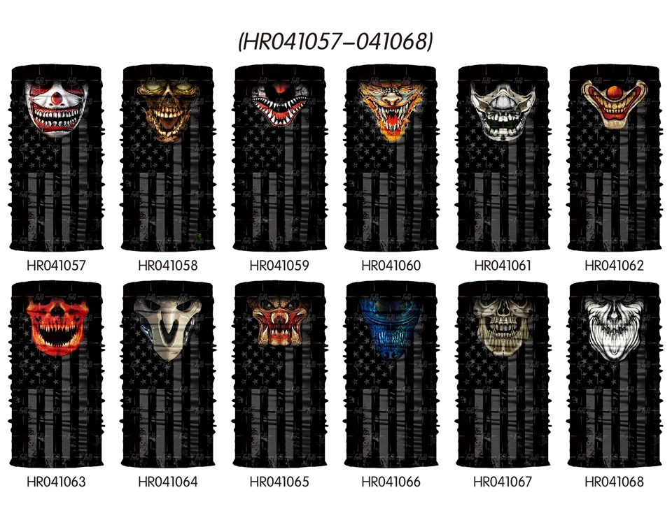 3D Skull Seamless Magic Neck Gaiter Skeleton Face Mask Shield Running Cycling Fishing Bike Bandana Headband Tube Scarf Men Women