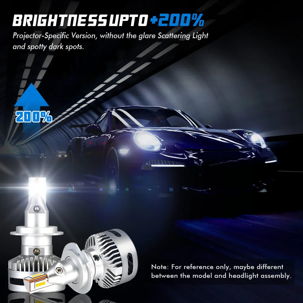NOVSIGHT автомобиля проектор головной светильник H7 Led H7 H11 9005/9006 9012 D5 D2/D4 D1/D3/D8 90W 12000LM 6500 к авто противотуманных фар с возможностью креативного Светильник лампы