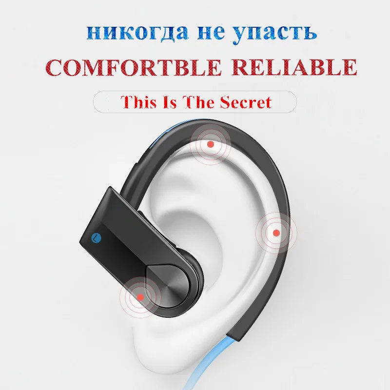 Новый Беспроводные Наушники Зимний Спорт Bluetooth гарнитура для Наушников Аэробика