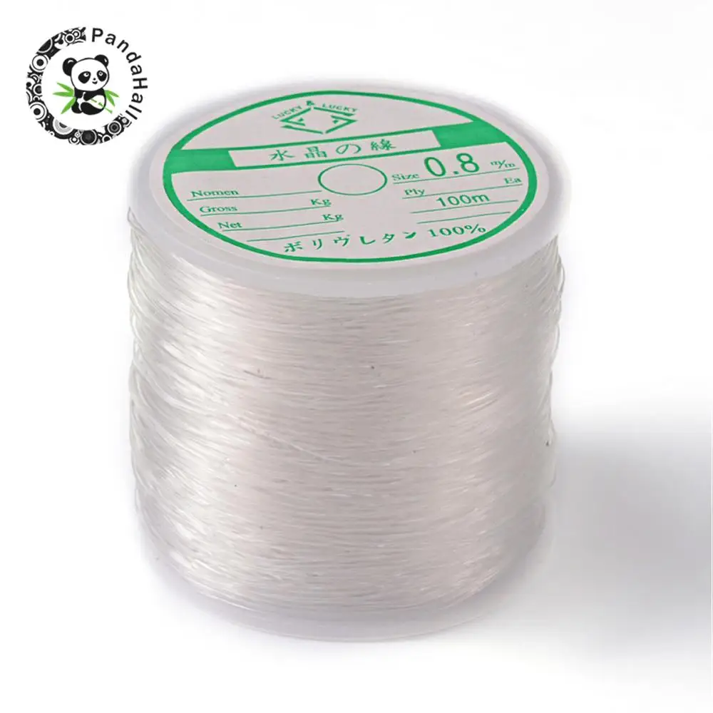 

0.8mm Crystal Stretch Elastic Craft Bracelet Beads Thread, Clear, 0.8mm, 100m/roll