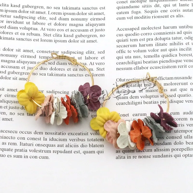 New Fashion Fabric Flower Drop Earrings For Women Girls 2018 Statement Earring Jewelry Oorbellen Colorful Petal Circle Big Fancy | Украшения