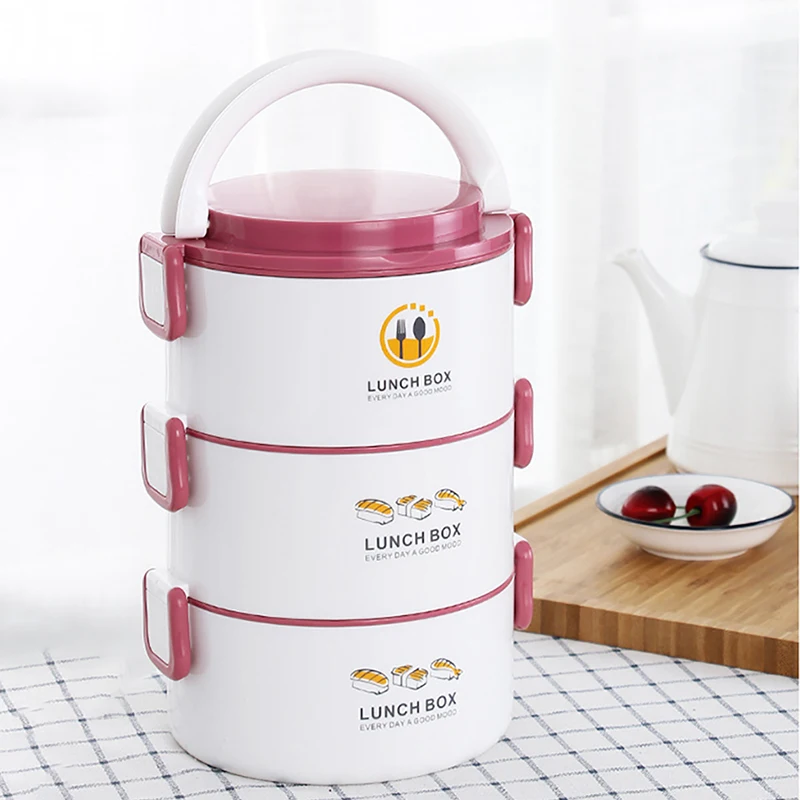 Ланч бокс MICCK детский из нержавеющей стали термический с отсеками кухонный