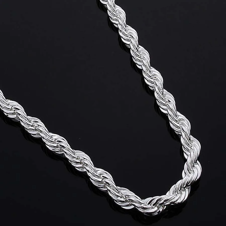 New Design 925 Sterling Silver Twist Necklace 3MM Chain Men Women Jewelry 16 inch-20inch Length Free Gifts | Украшения и