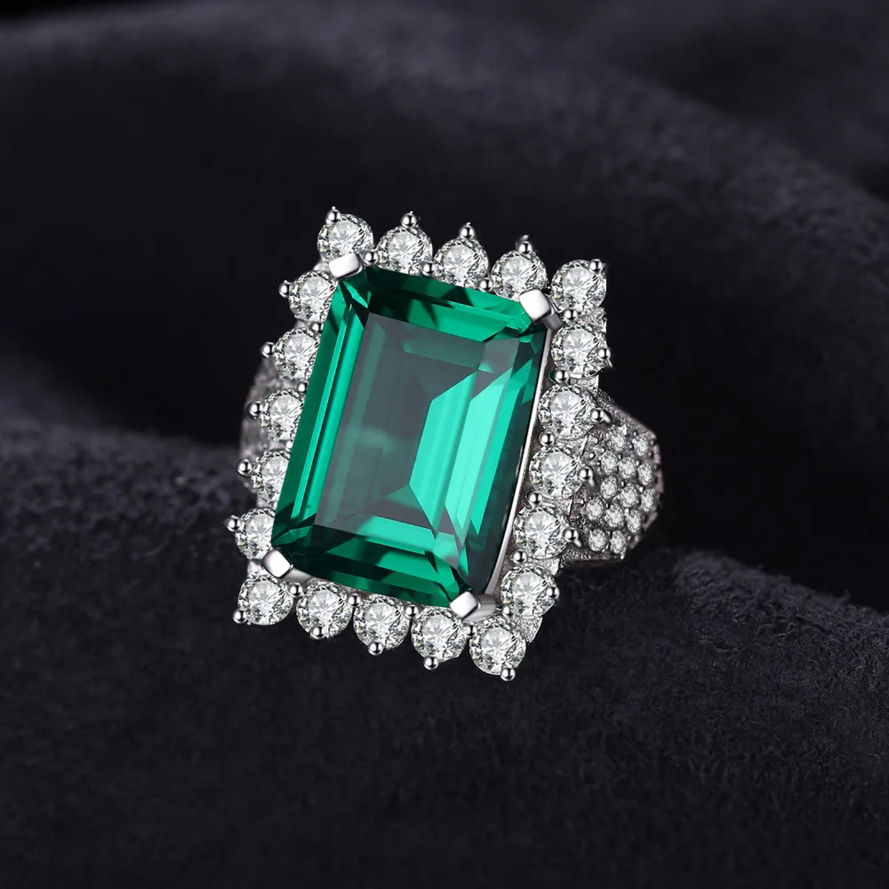 Jewelrypalace прямоугольник 6ct создана изумрудов 100% реальные 925 стерлингового серебра