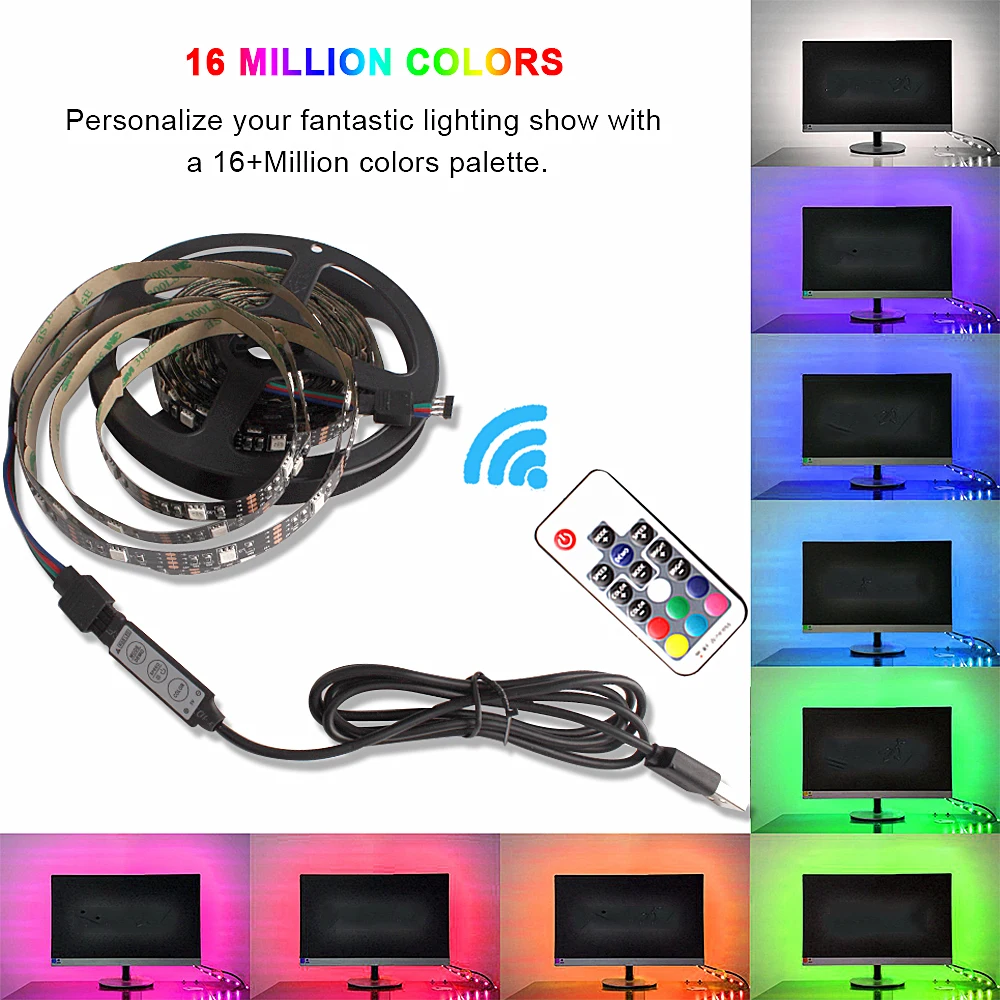 SMD 5050 RGB Светодиодная лента DC 5 в USB светодиодный светильник гибкие IP20 не