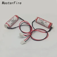 4pcslot new version masterfire aa 14500 er6c 3 6v 1800mah lithium thionyl chloride battery plc batteries with two hole plug