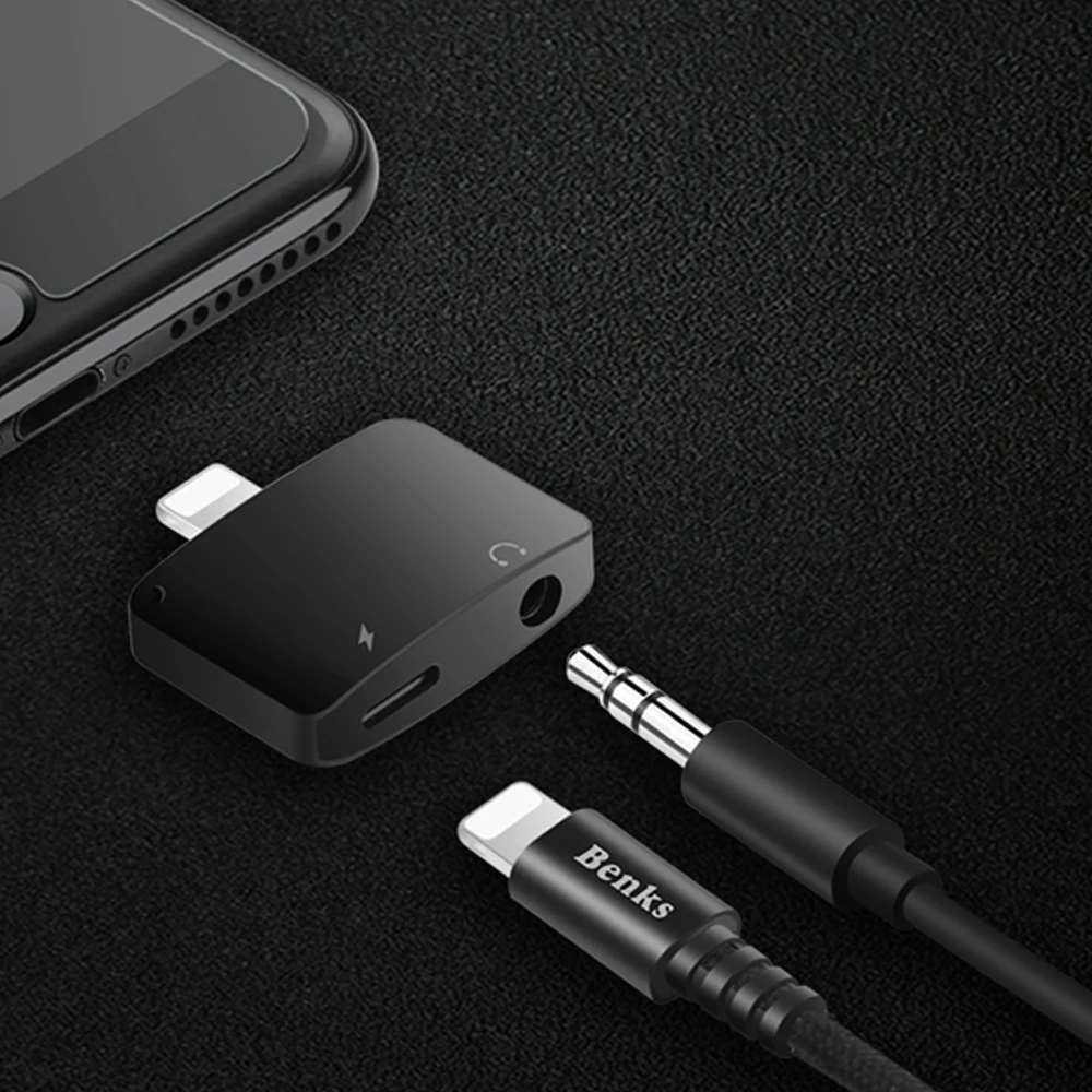 Benks для Lightning аудио адаптер используется iPhone X 7 8 6 6S Plus с 3 5 мм наушниками зарядная