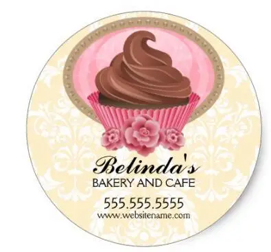 

1.5inch Elegant Chocolate Cupcake Bakery Stickers
