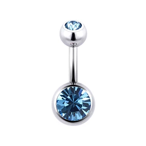 Light Blue 14 г титановая пупка маленький набор разноцветных драгоценных камней летний Приморский изогнутый гриф кольцо-пирсинг для пупка женский в ювелирные изделия для тела - Окраска металла: Light Blue