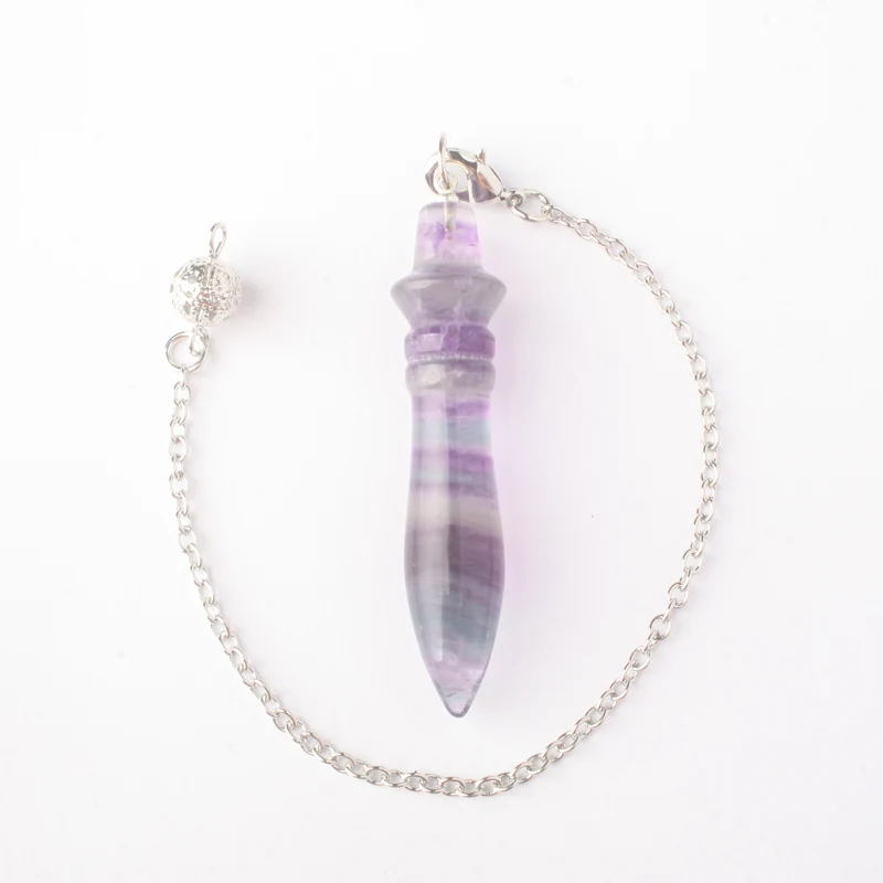 Multicolor Fluorite 7 видов каменной комбинации аметисты лазурит авантюрин Красная Река нефрит флюорит слоистый амулет Исцеление Рейки маятник 1 шт - Окраска металла: Multicolor Fluorite