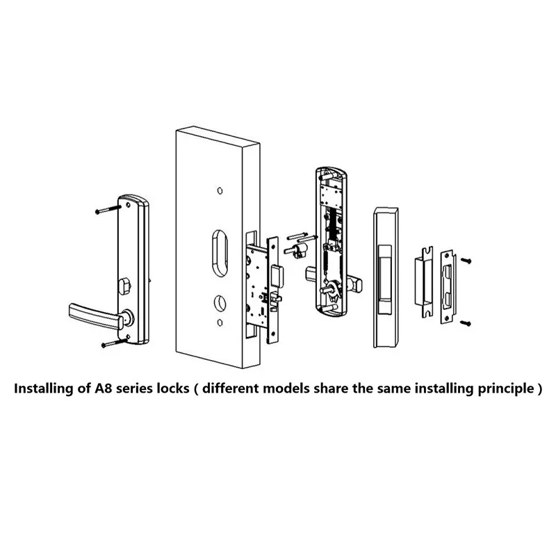 LACHCO Electronic RFID Card Door Lock with Key For Office Apartment Hotel Home Latch Deadbolt L16021BS | Безопасность и защита