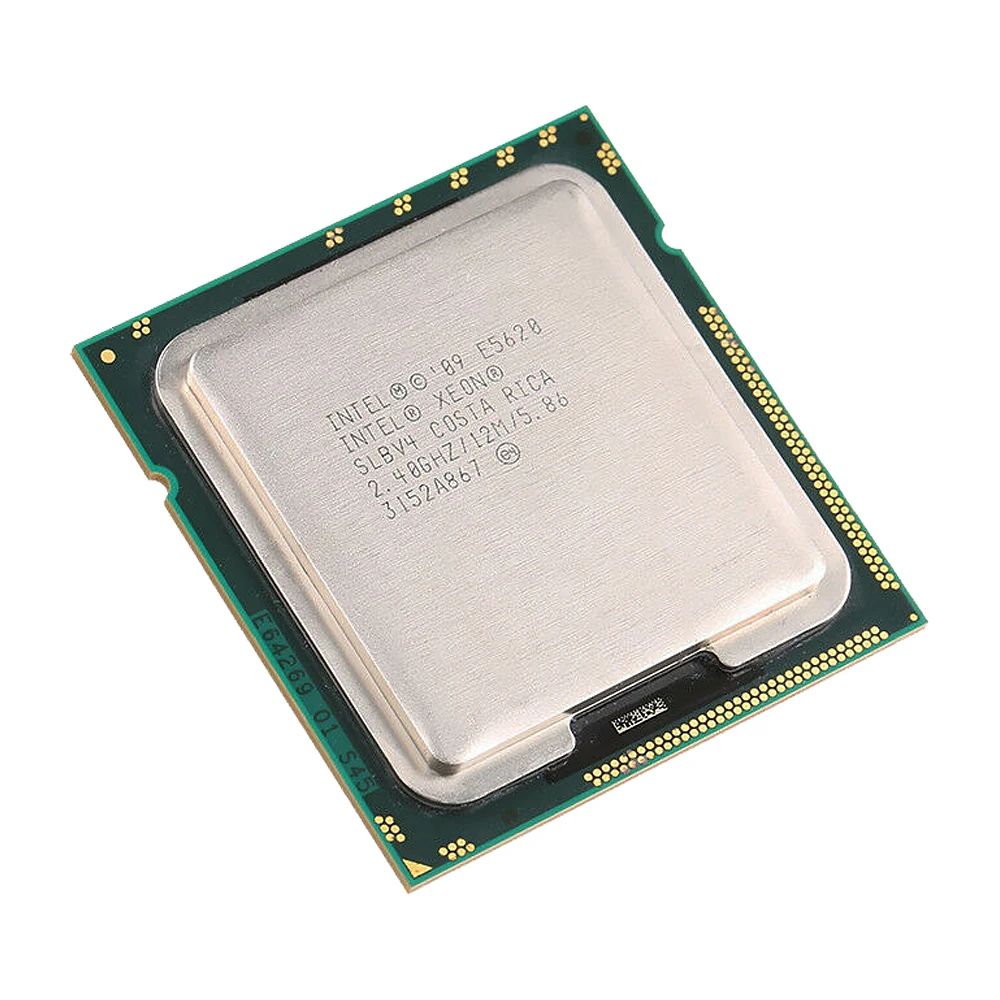 Intel Xeon E5620 настольный процессор четырехъядерный 2 40 ГГц L3 кэш 12 МБ 5 86 GT/s QPI LGA 1366 SLBV4