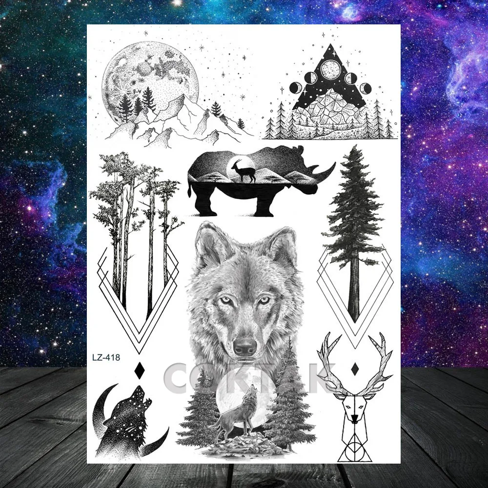 Временная татуировка с бриллиантами в виде неба и Юпитера галактики для женщин