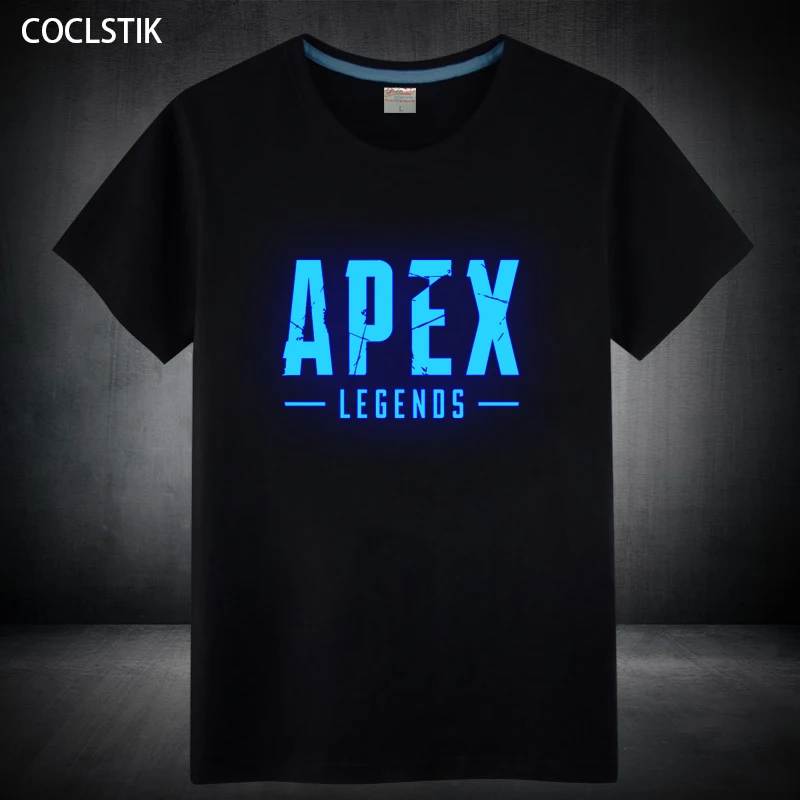 100% хлопок флуоресцентная Мужская футболка Apex Legends в уличном стиле с коротким