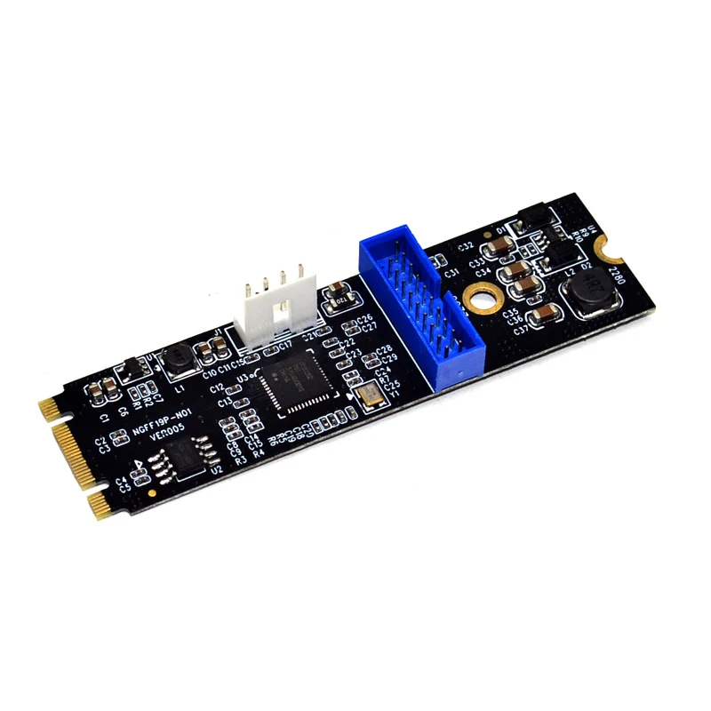 Плата переходник M.2 NGFF NVME на USB 3 0 19pin плата 2 порта USB3.0 адаптер для передачи данных