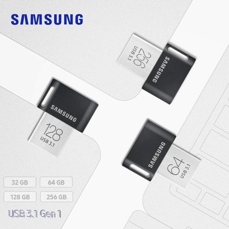 Флешка Samsung FIT USB 3 1 на 64 ГБ 32 до 200 МБ/с./с usb флешка 128 256 300 флеш диск usb|USB