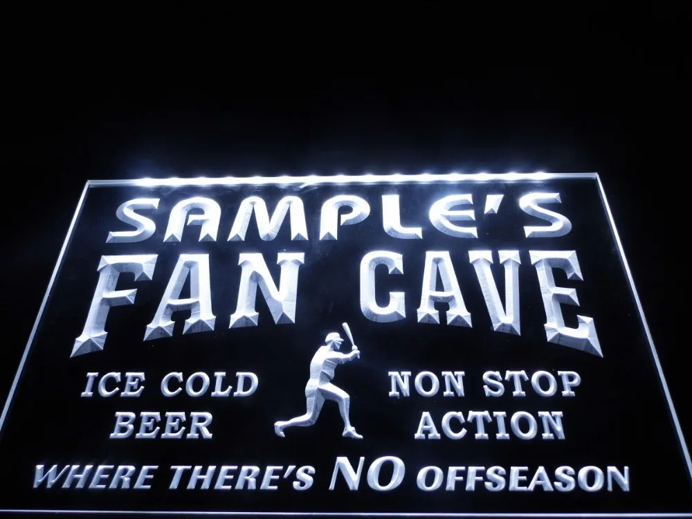 DZ063- Name Personalized Custom Baseball Fan Cave Man Room Bar Beer LED Neon Light Sign | Дом и сад