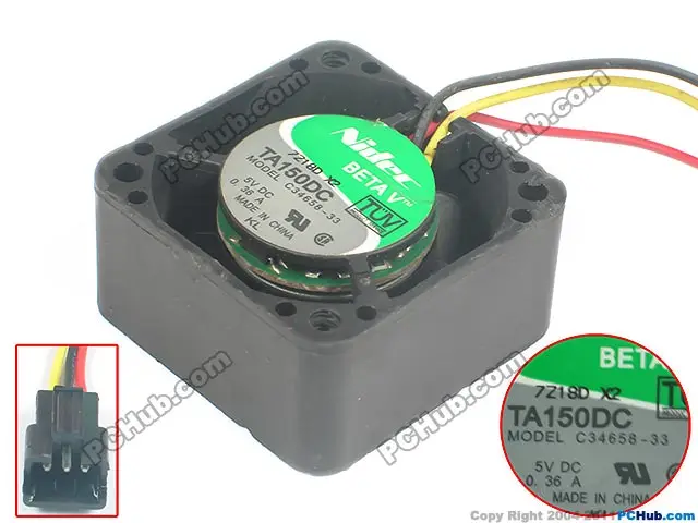 Охлаждающий вентилятор для сервера Nidec C34658 33 TA150DC DC 5V 0.36A 40x40x20 мм|square fan|server fandc 5v fan |