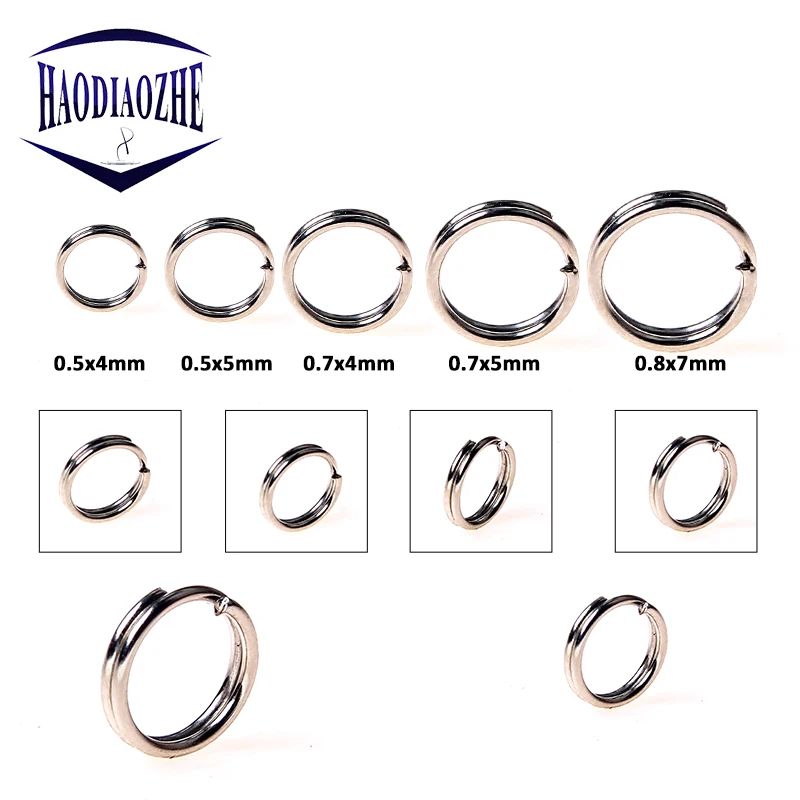 100 шт./лот рыболовные раздельные кольца из нержавеющей стали приманка цельная