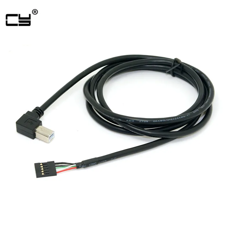 

USB 2,0 B Male 90 градусов прямоугольный тип на шаг 2,54 мм 5pin кабель корпуса 1,3 м 130 см