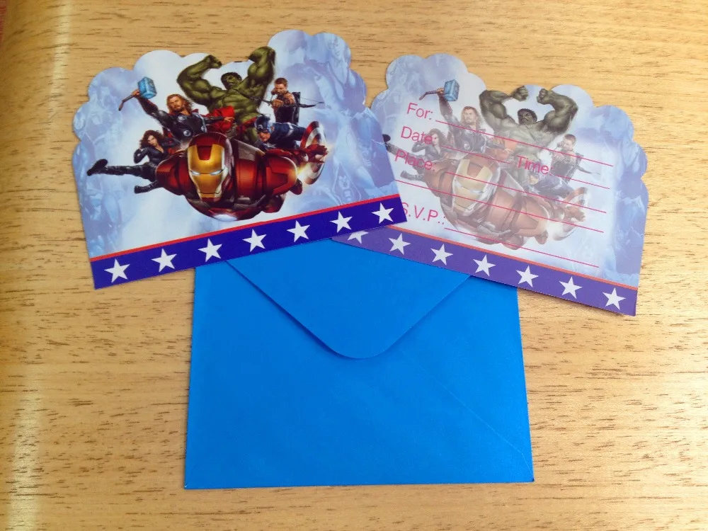 12 шт./лот Мстители супергерой Супермен пригласительная карта товары для дня