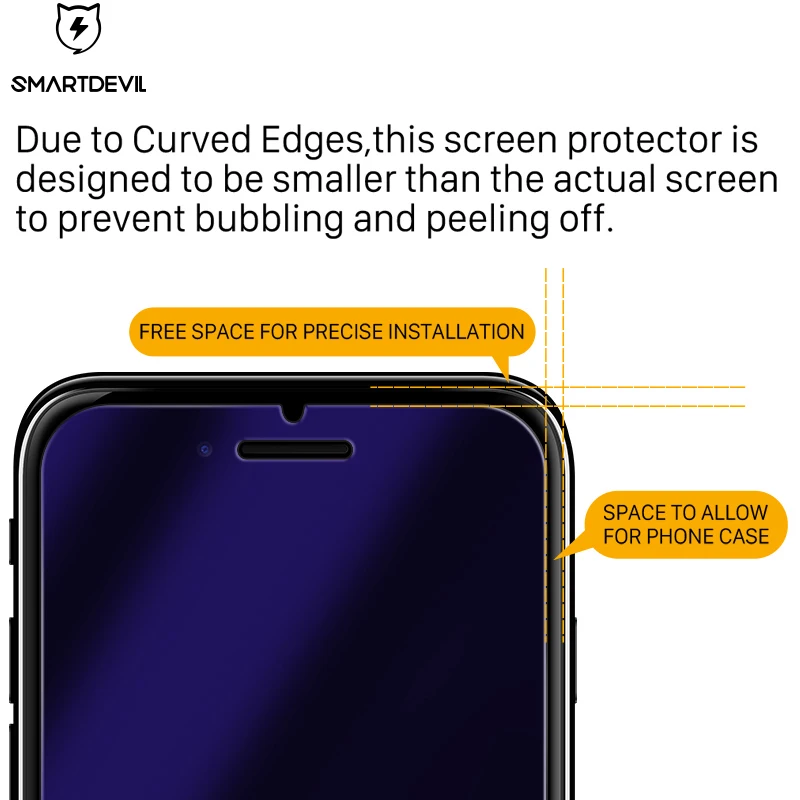 Защита экрана от синего света SmartDevil для iphone 6 6s 7 8 Plus закаленное стекло 2.5D 9H