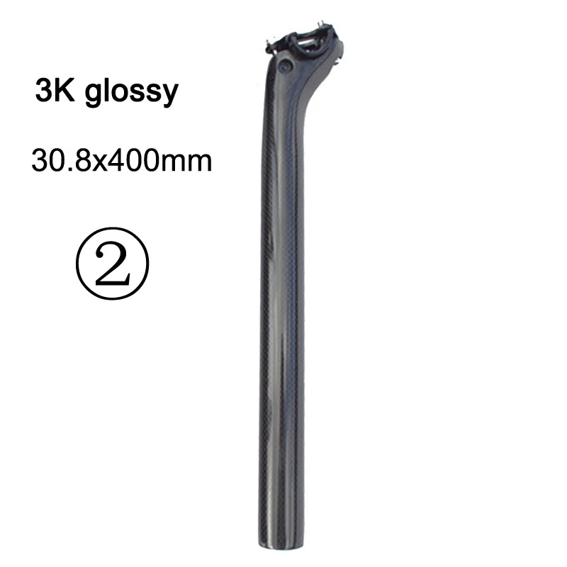 30.8x400mm glossy Без логотипа карбоновый Подседельный штырь 27,2/30,8/31,6 MTB велосипедная подседельная труба трубка полностью карбоновый Подседельный штырь из углеродного MTB глянцевая/матовая - Цвет: 30.8x400mm glossy