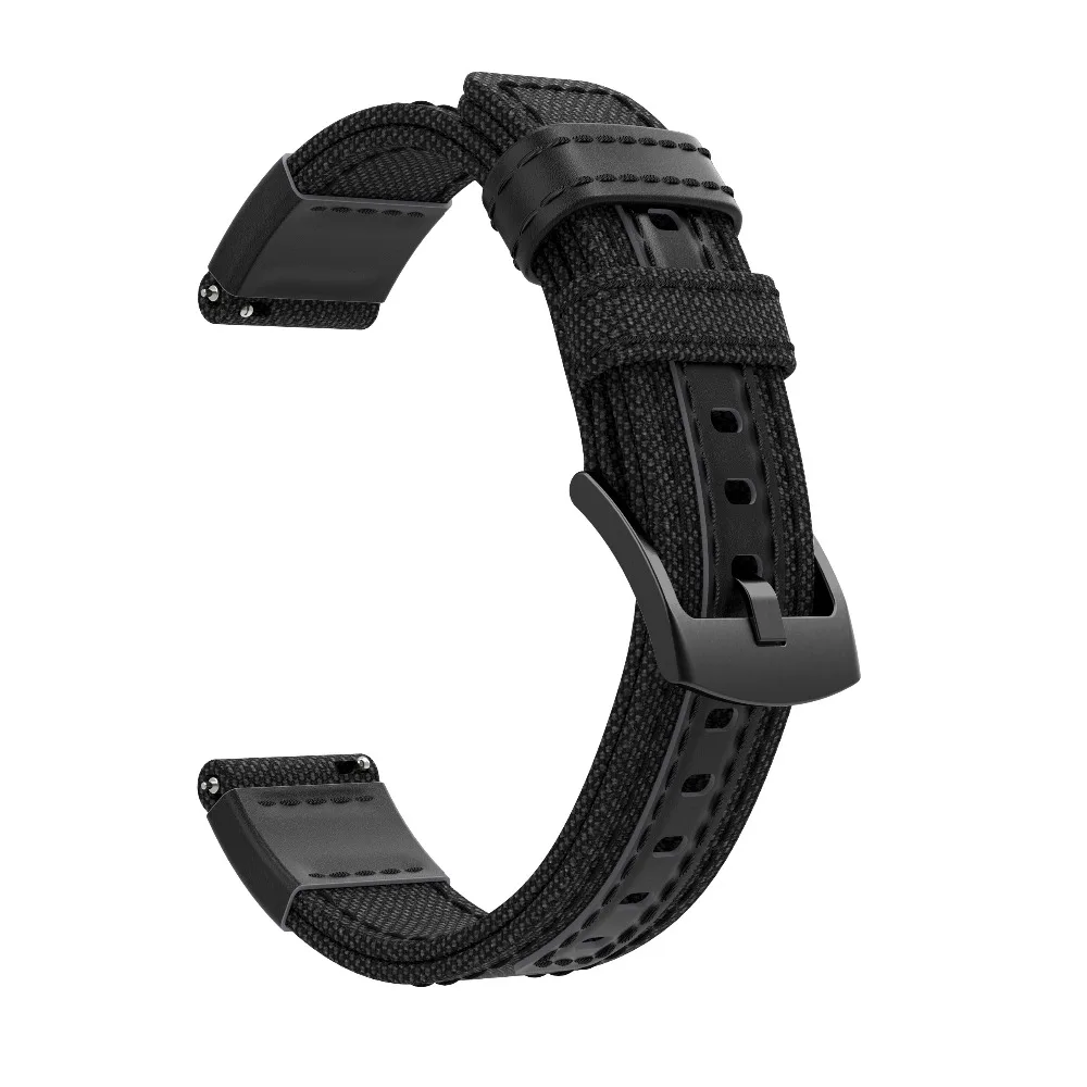 Спортивные тканый нейлоновый ремешок кожаный для наручных часов Samsung Gear S3 Frontier S2