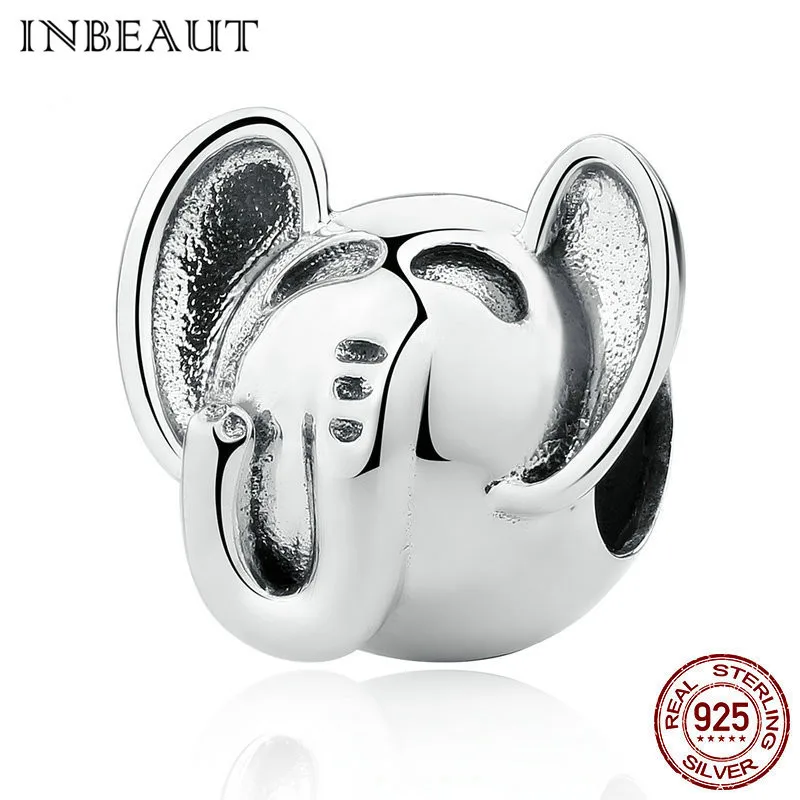 C099 INBEAUT, милый дизайн, цепочка, бусины, Настоящее 925 пробы, серебро, милый маленький кот, собака, щенок, шарм, Подходит для Пандора, браслет, женский подарок - Цвет: C099