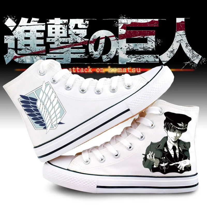 

High-Q Unisex Anime Cos Attack on Titan Eren Mikasa Ackerman plimsolls canvas shoes rope soled shoe