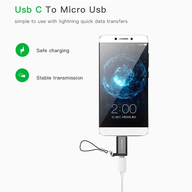 Адаптер Robotsky USB Type C к Micro кабель переходник типа OTG для Samsung Letv Macbook Matebook|Кабели