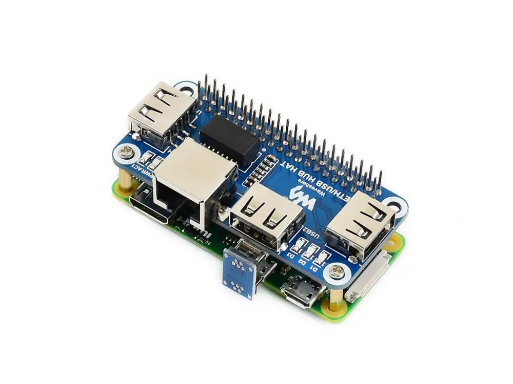 Waveshare Ethernet / USB HUB HAT for Raspberry Pi 1x RJ45 Ethernet Port 3x USB Ports 5V