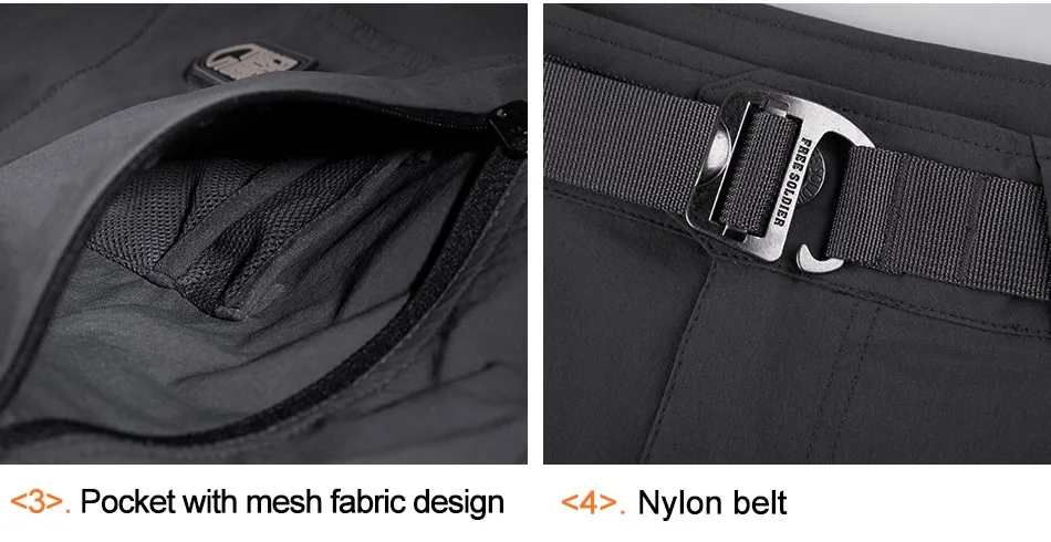 FREE SOLDIER outdoor tactical military men's short pant for camping climbing thin and quick-drying for summer