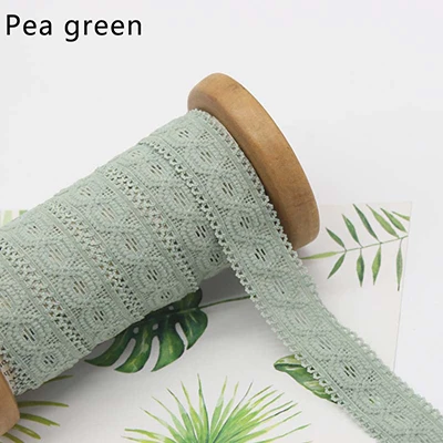 Pea green Meetee 22 метра 20 мм многоцветная эластичная лента эластичное кружевное полотно DIY Детская резинка для волос одежда швейный материал эластичное кружево EB002 - Цвет: Pea green