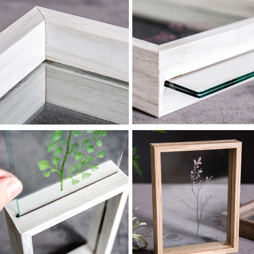 SUFEILE HD Стеклянная фоторамка DIY Образец растения фоторамка Деревянная креативная декоративная рамка 10 дюймов/8 дюймов D50