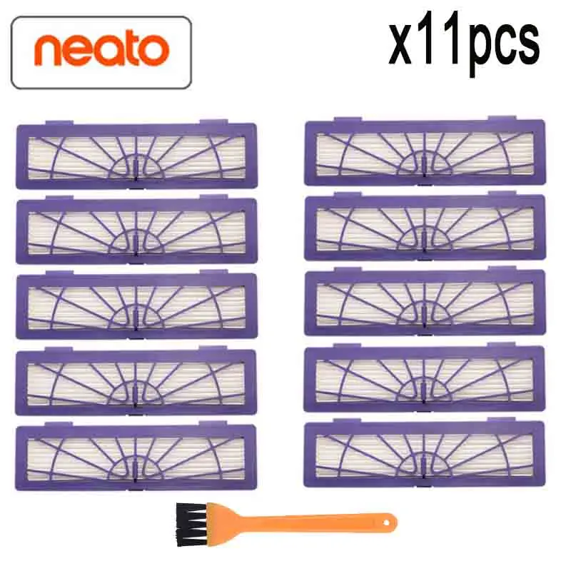 11PCS HEPA фильтры и боковая щетка для Neato Botvac D серии D7 D80 D85 D3 D75 D5 70e 75 80 85 Запчасти для пылесоса запасные части - Цвет: 11PCS