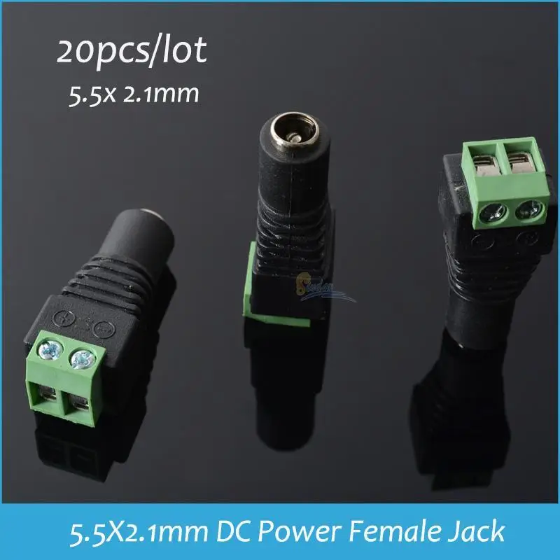 Sindax DC Коннектор CCTV Video Balun 5 5X2 1 мм Power Female Jack терминалы адаптер 20 шт.|Соединители| |