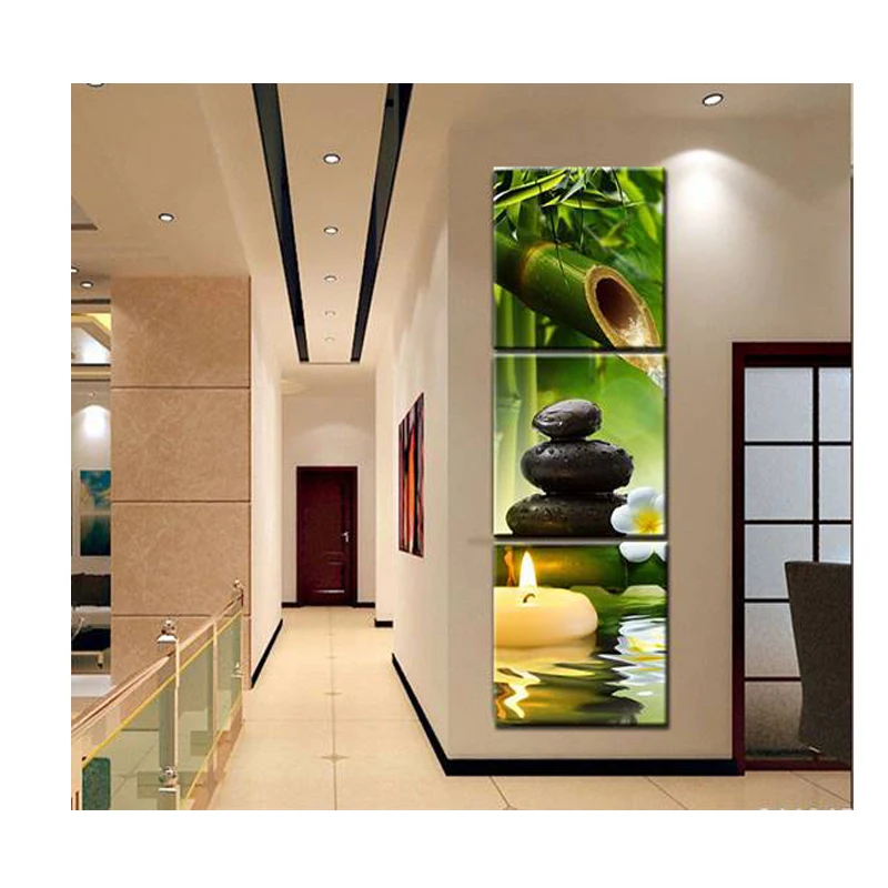 

5d Diamond Painting Bamboo Candle Cross Stitch Needlework full Round Mosaic diy Diamond Embroidery Handmade Craft 3pcs triptych