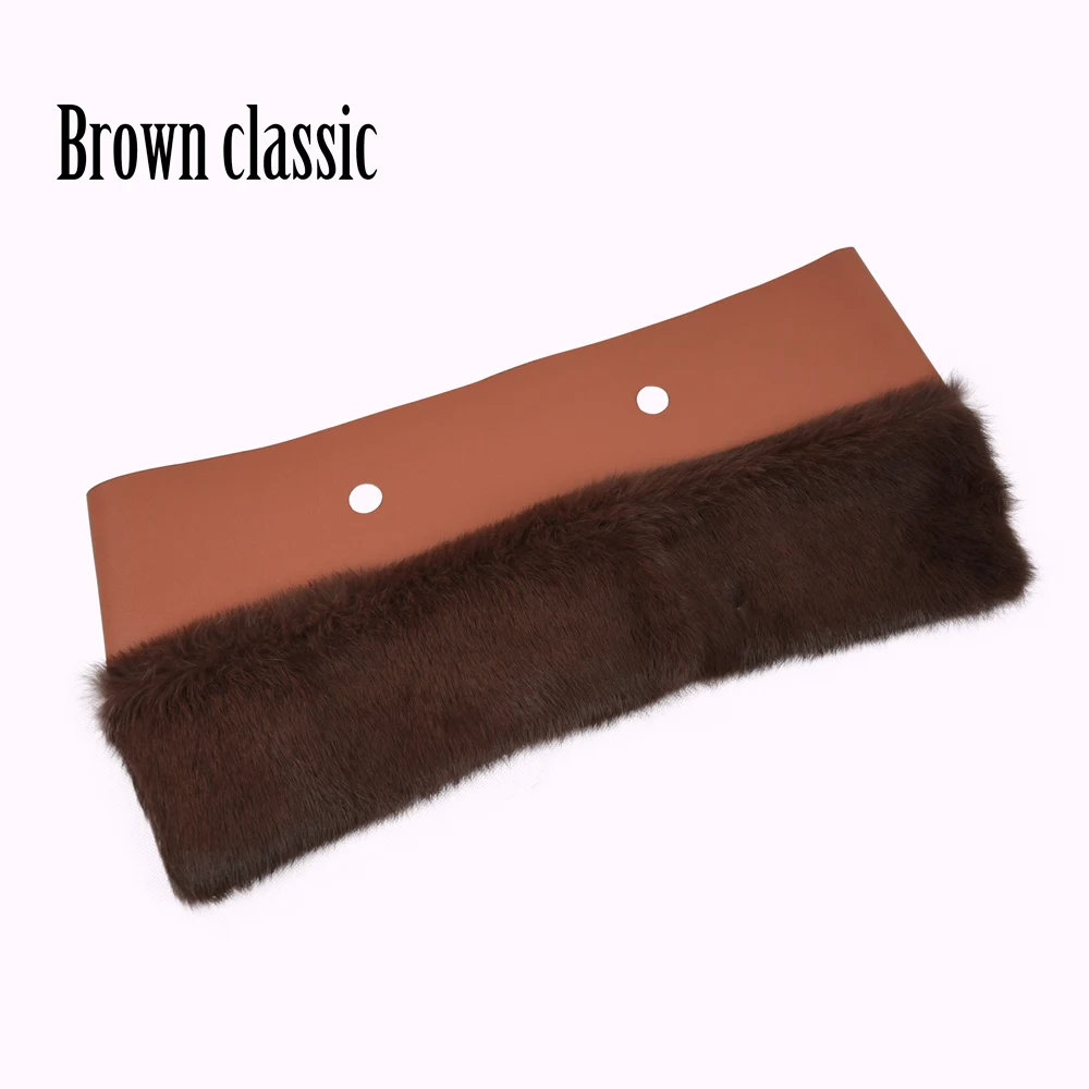 Brown classic Tanqu плюшевой отделкой для O BAG термальность плюшевое украшение кроличий мех подходит классический большой мини Obag - Цвет: Brown classic