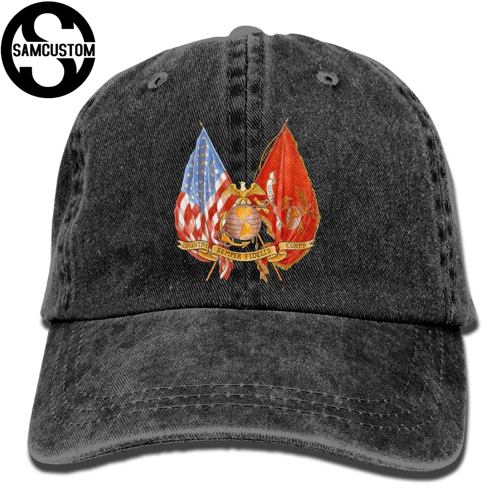 SAMCUSTOM морской корпус США американский флаг USMC 3D вымытые джинсовые шляпы осень