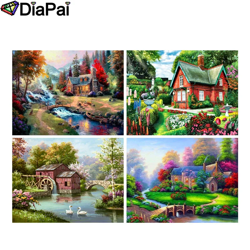 

DIAPAI 5D DIY Diamond Painting 100% Full Square/Round Drill "House landscape" 3D Embroidery Cross Stitch Home Decor