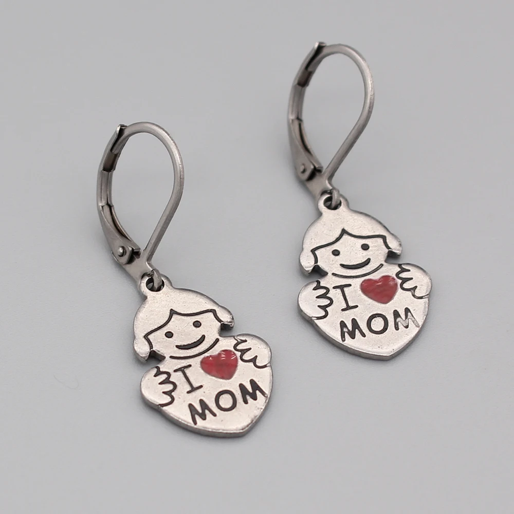 Hapiship 2019 Женская мода нержавеющая сталь милая I Love Mom очаровательные Подвесные