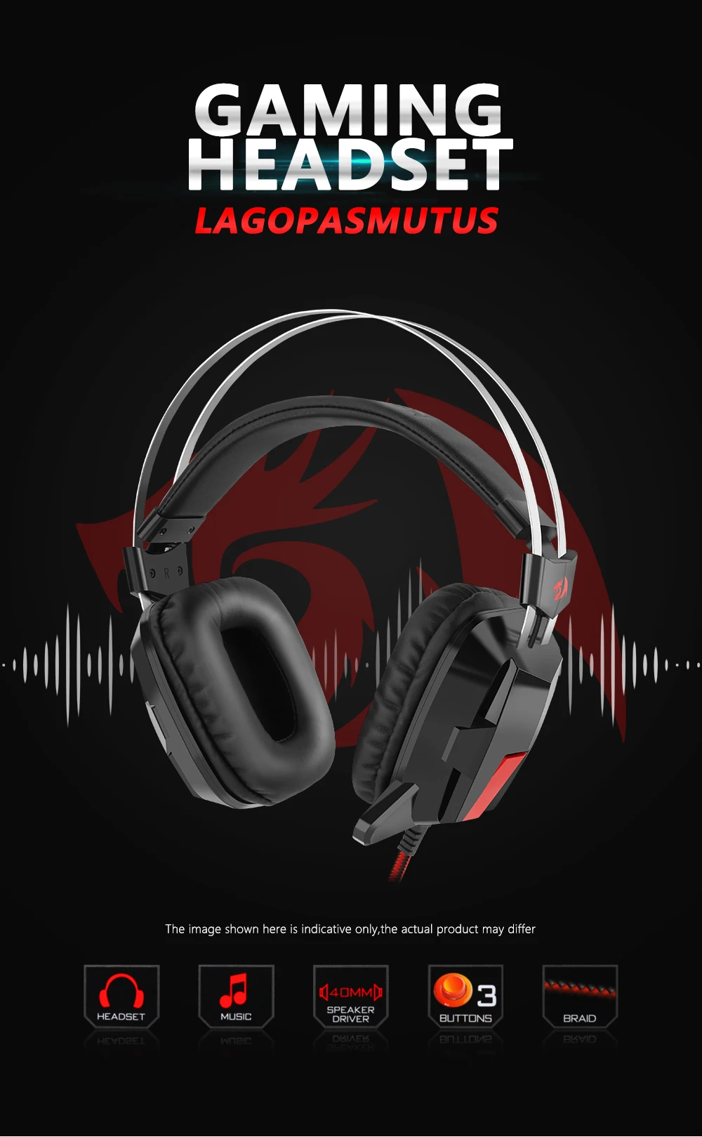 Redragon H201 стерео игровая гарнитура геймер для ПК PS4 xbox компьютер Surround Pro проводные компьютерные гарнитуры с микрофоном
