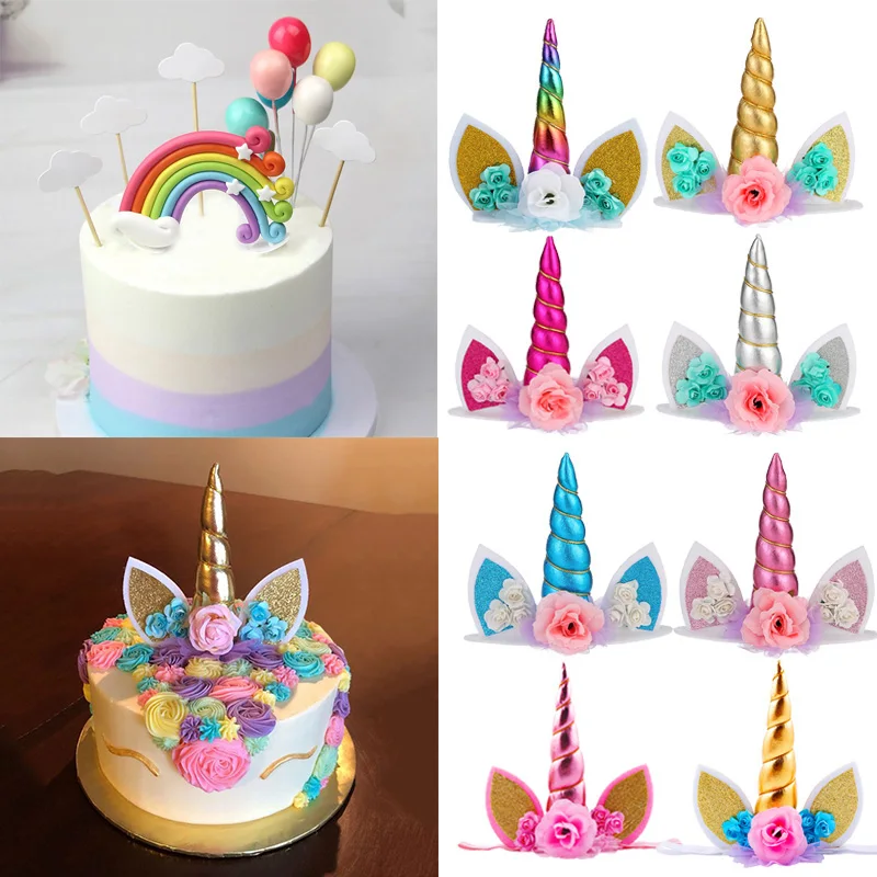 

WEIGAO Unicorn Birthday Decorations Rainbow Unicornio Cake Topper Case Cake Decorating Kids Event Party Cake Toppers Supplies