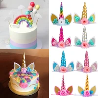 weigao unicorn birthday decorations rainbow unicornio cake topper case cake decorating kids event party cake toppers supplies