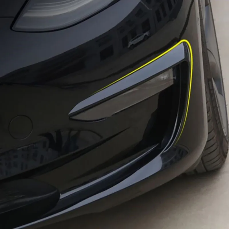 Для Tesla Model 3 черный Передний противотуманный светильник Накладка для бровей 2шт