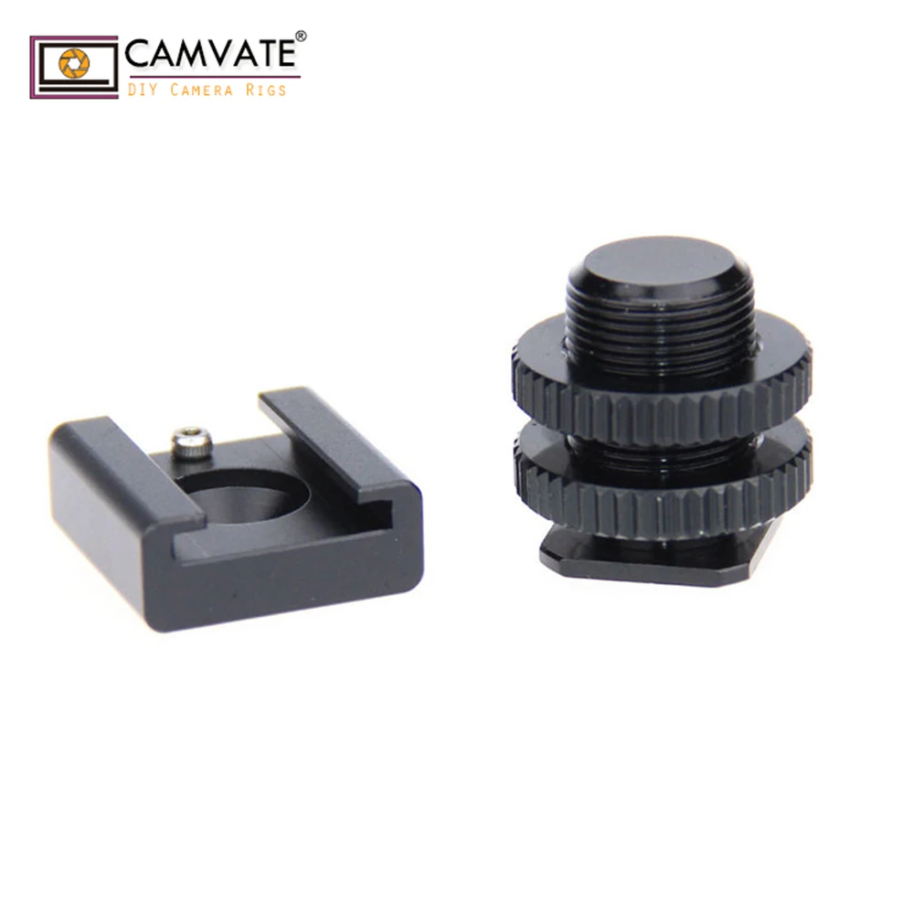 CAMVATE 1/4 "Горячий Холодный башмак крепление + 5/8"-27 наружная резьба адаптер для