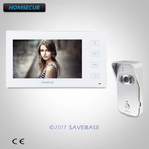 HOMSECUR цвет 7 &quotHands-free видео и аудио Домашний домофон + Серебряная камера для