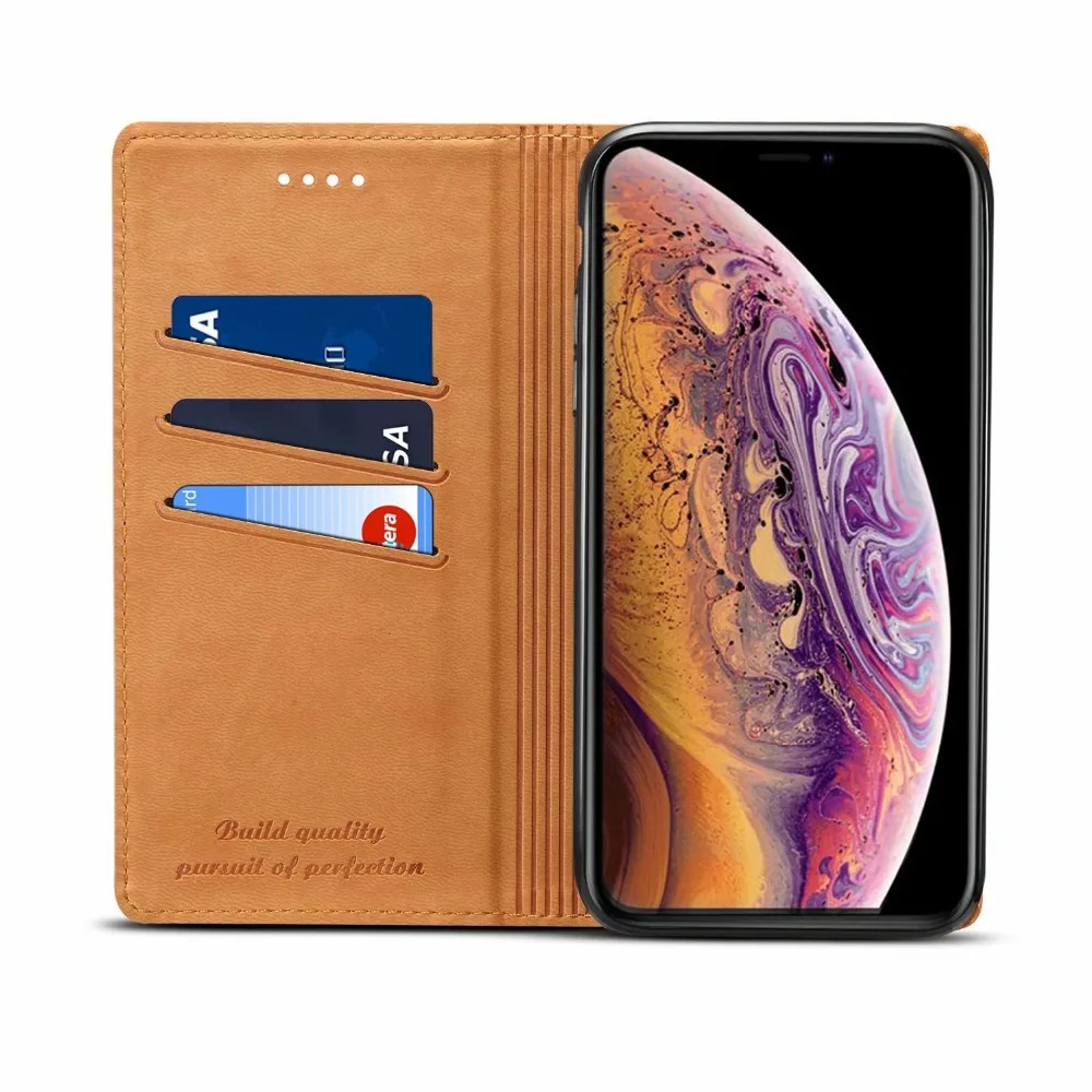 Кожаный чехол для iphone x кошелек из коровьей кожи iPhone 8 plus книжка с откидной крышкой