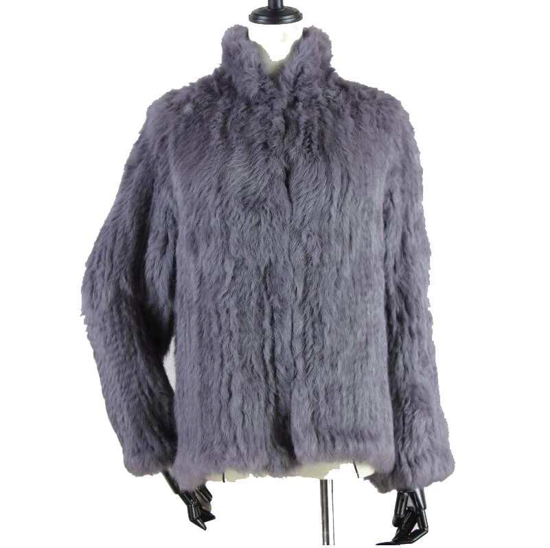 Zero Fish top sell fur New Genuine Rabbit Fur Coat Fashion Women knit Rabbit Fur Jacket Winter Warm Rabbit Fur Outwear HP-716